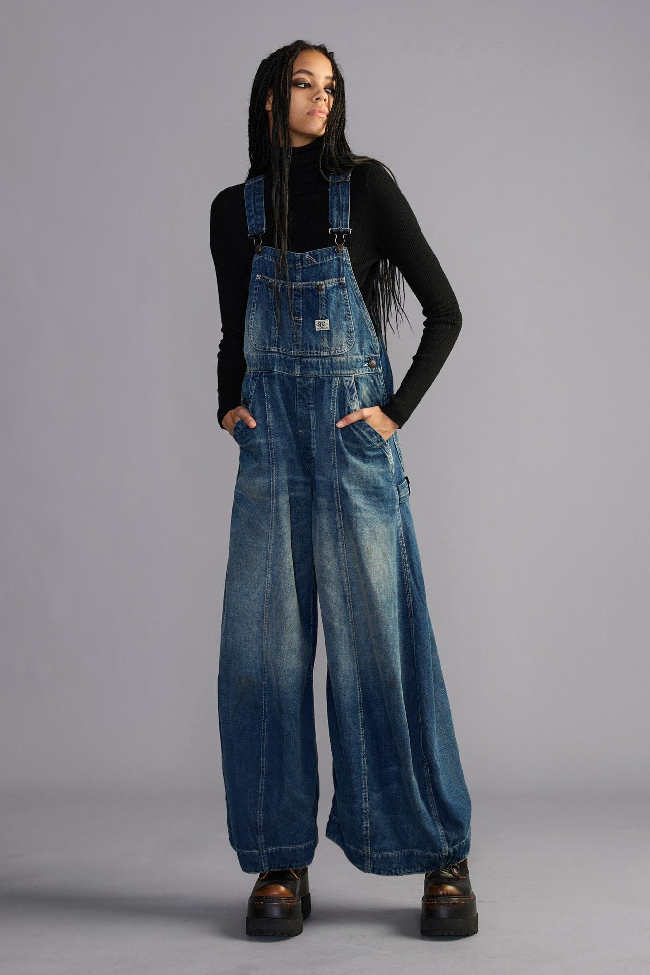 R13 Siouxsie Overall - Bedford Indigo