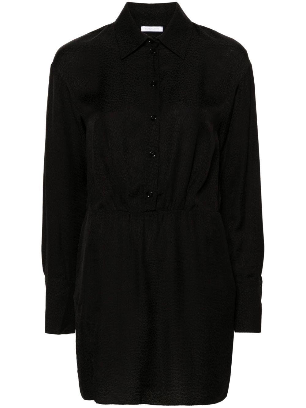 Textured mini shirt dress - Black