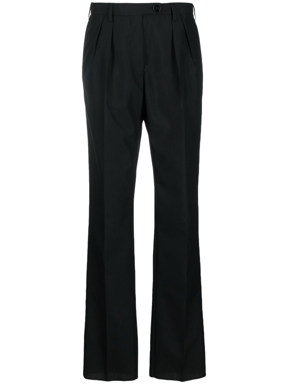 Tailored straight-leg trousers - Black
