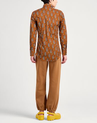 Man Shirt Camel Size 38 Cotton