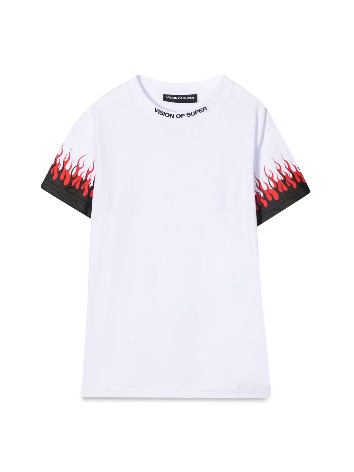 White kids tshirt with double flame
