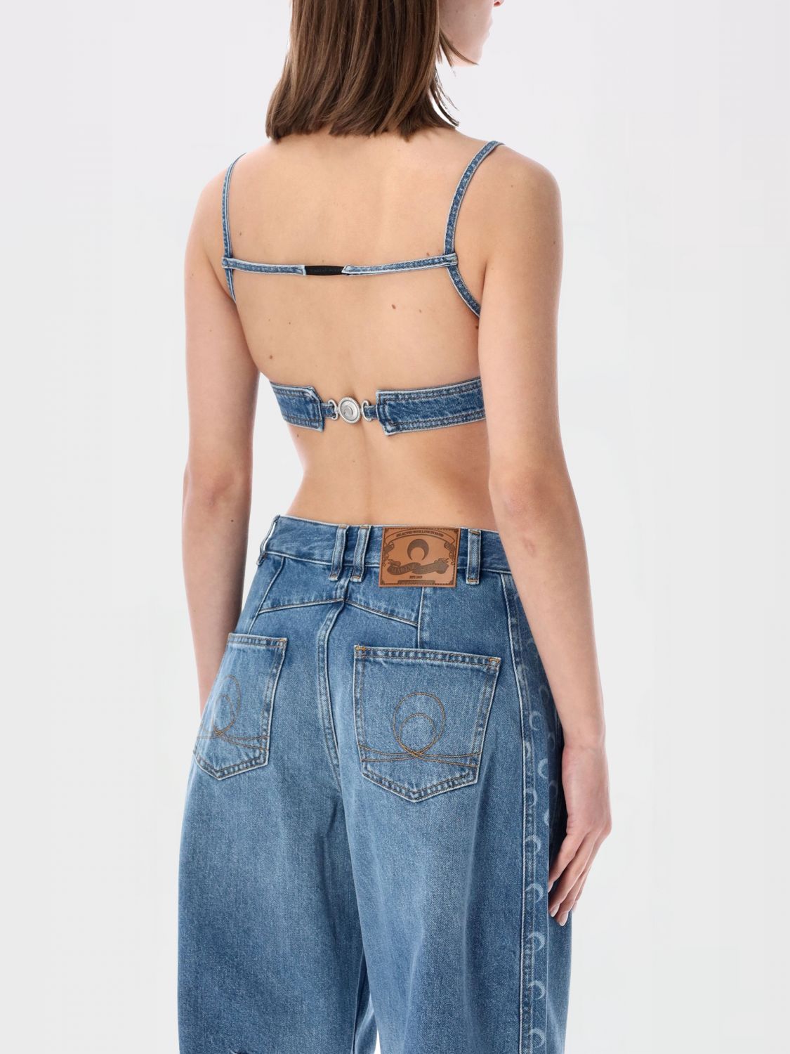 Denim Moon Bra Top Light Blue