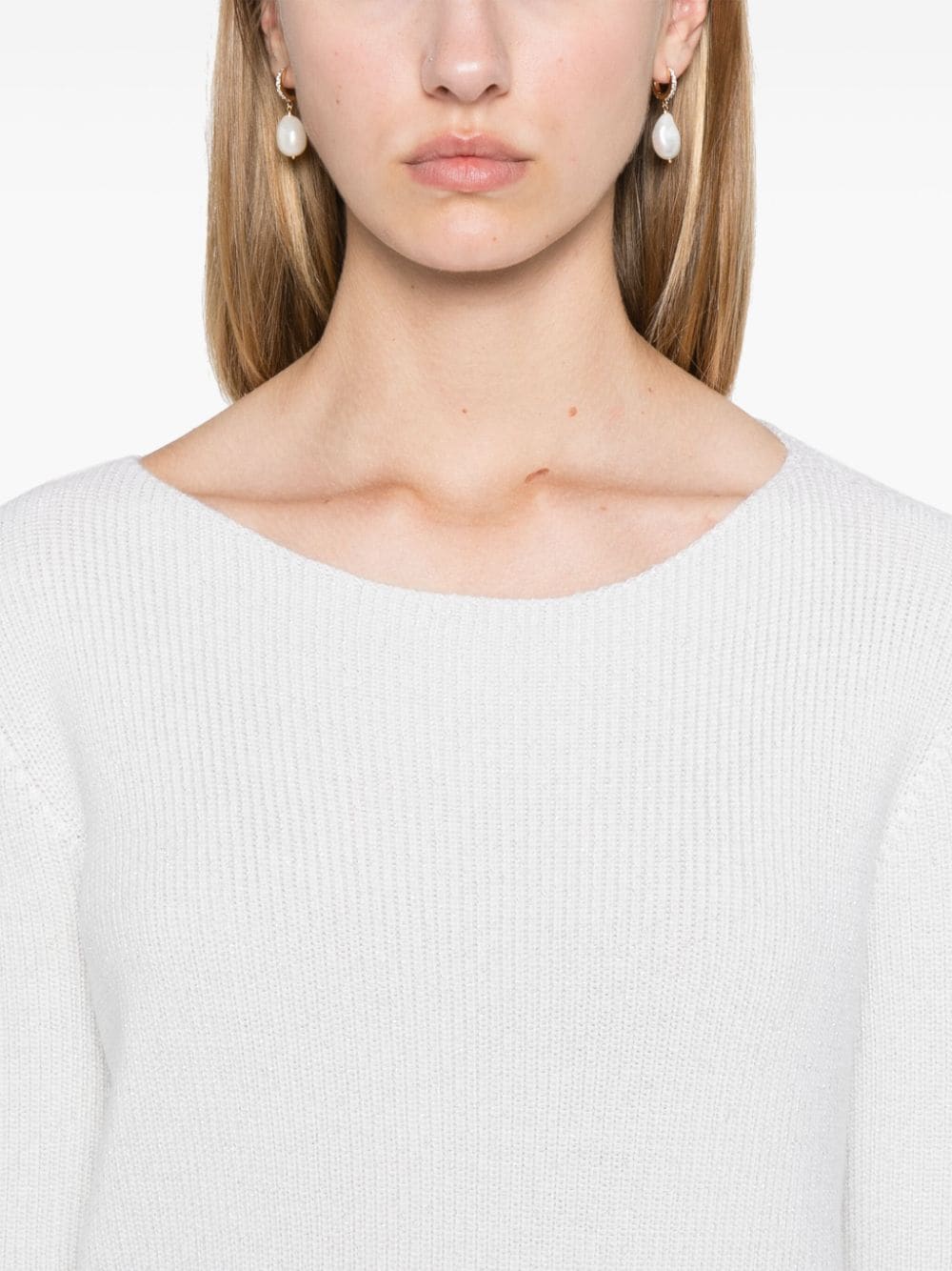 Wool Blend Boatneck Sweater