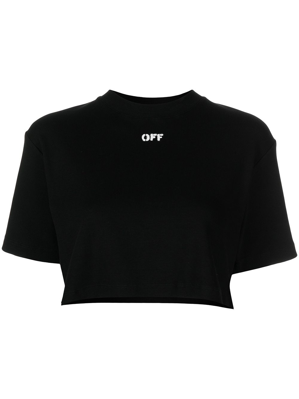Cropped logo-print T-shirt
