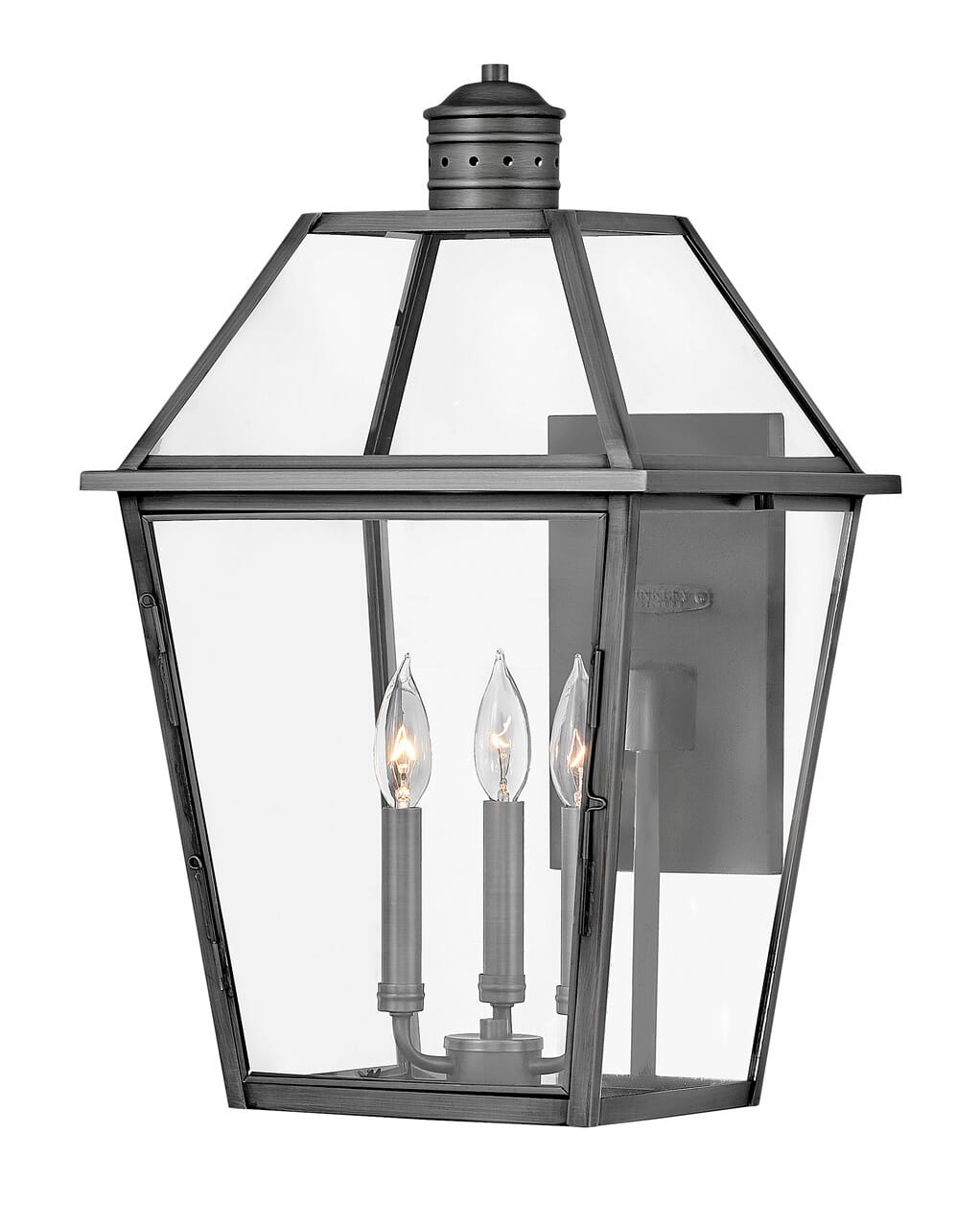 Blackened Brass LED Outdoor Lantern from the Nouvelle Collection