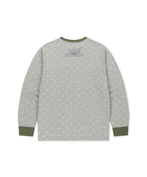 Pattern LS Tee Heather Grey