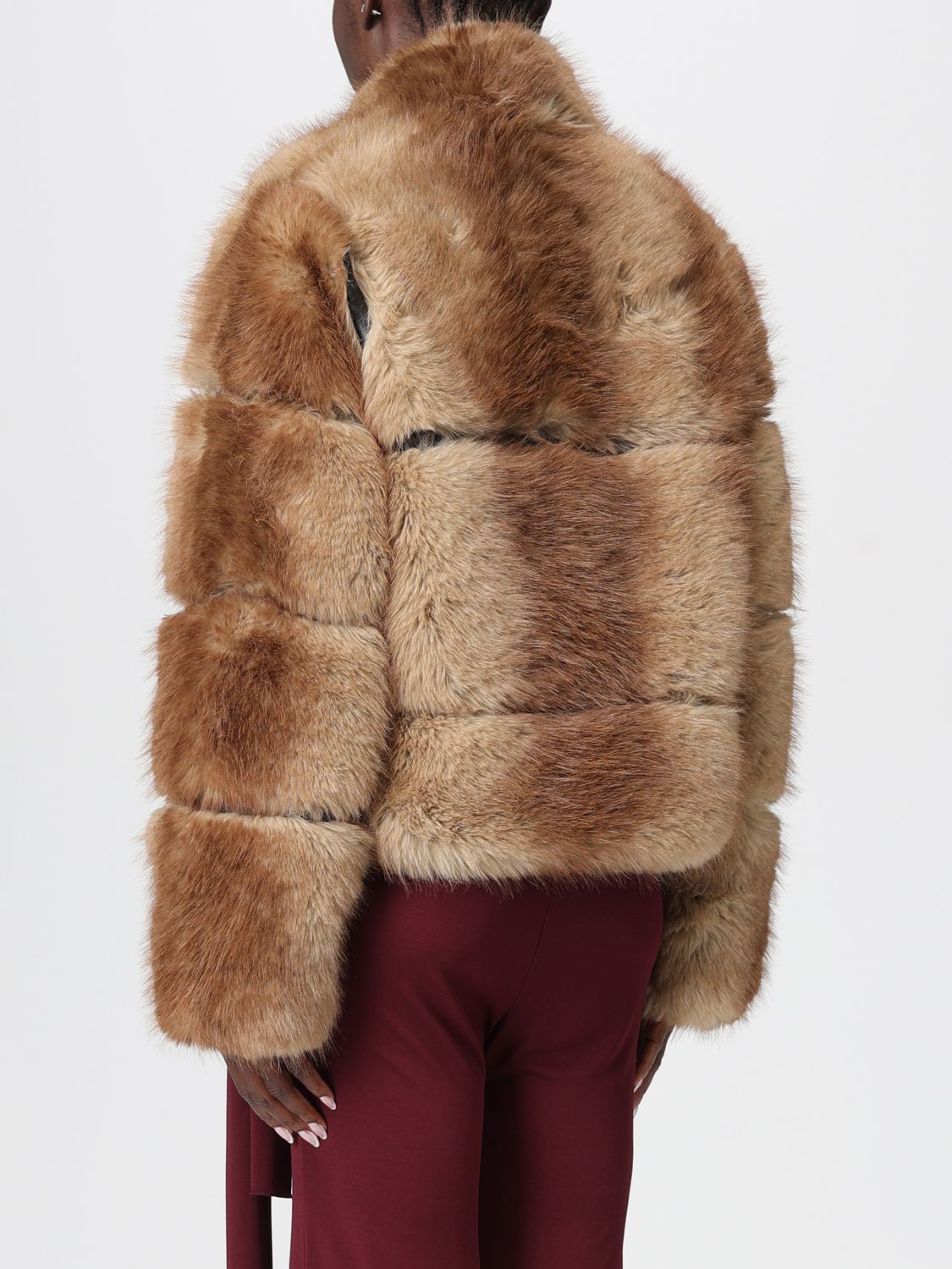 Fur Coat Woman color Beige