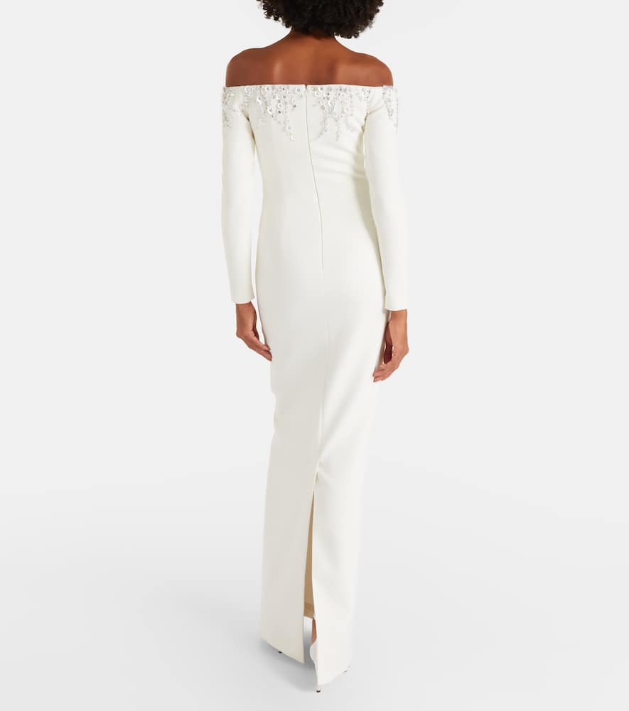 Bridal Gioia embellished crêpe gown