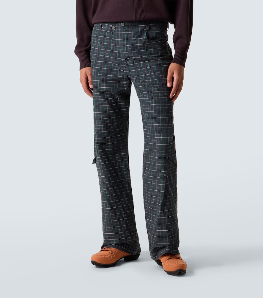 Kraner checked cotton-blend wide-leg pants