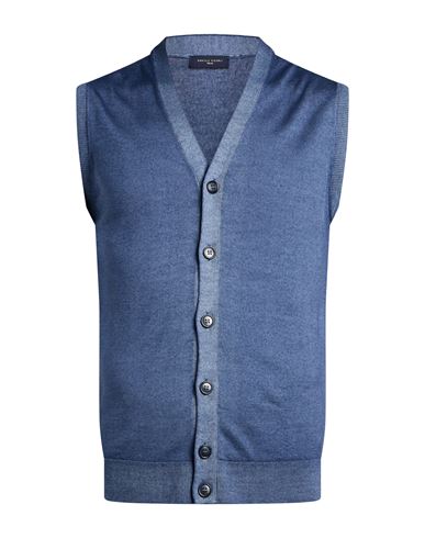 Man Cardigan Navy Size L Merino Wool