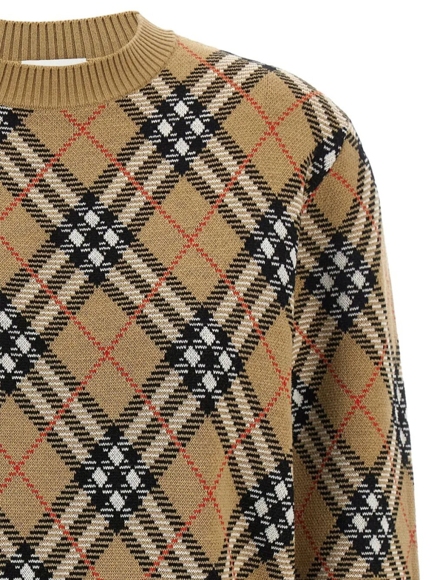 Beige Check Sweater