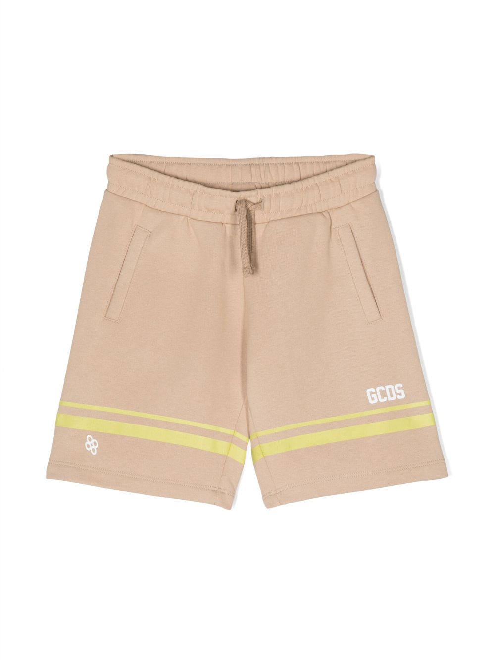 Logo-print cotton casual shorts - Neutrals