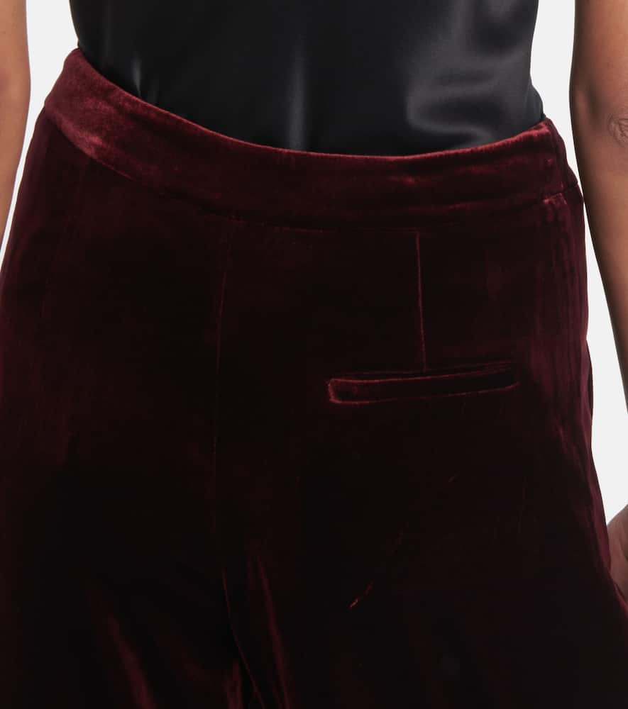Velvet wide-leg pants