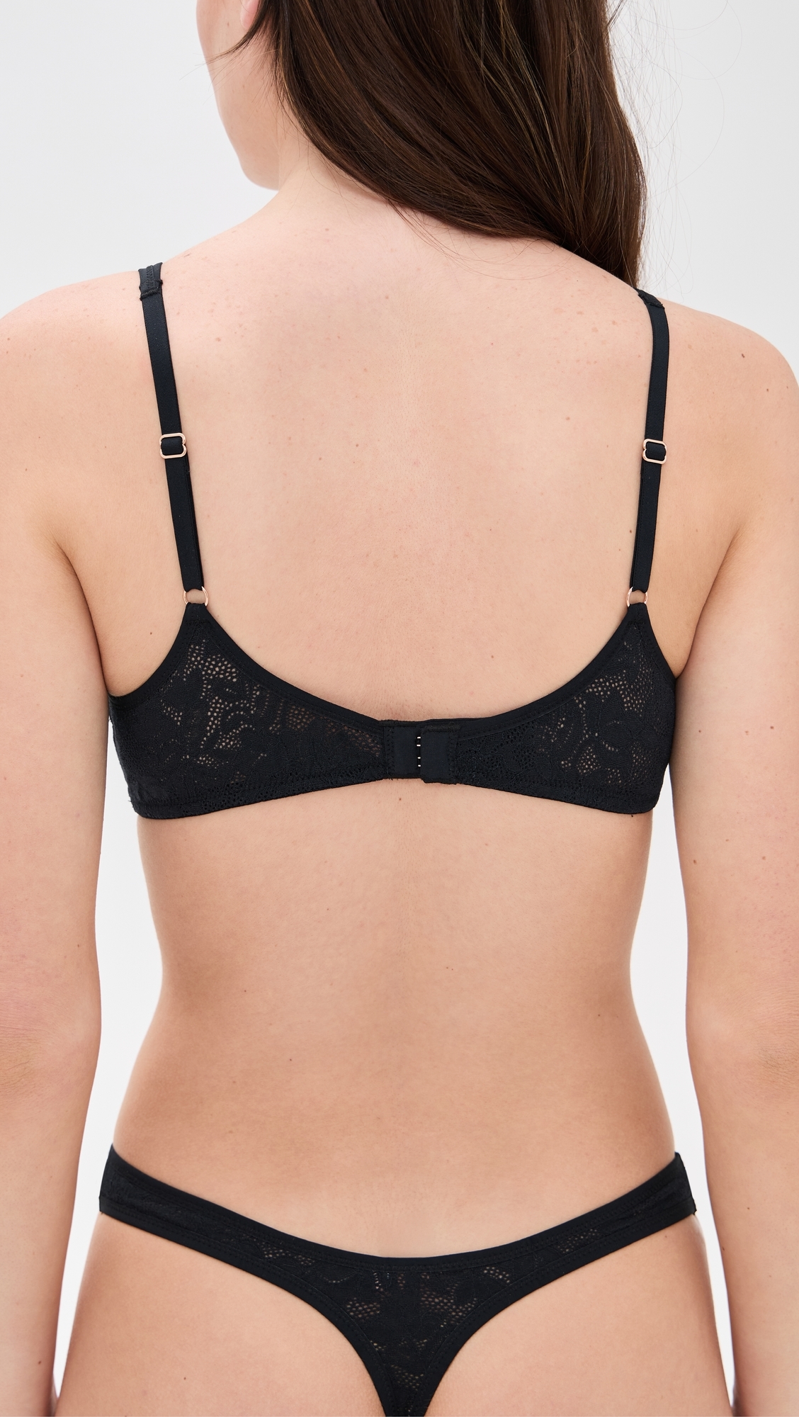 Eberjey Soft Stretch Lace Plunge Bralette Black