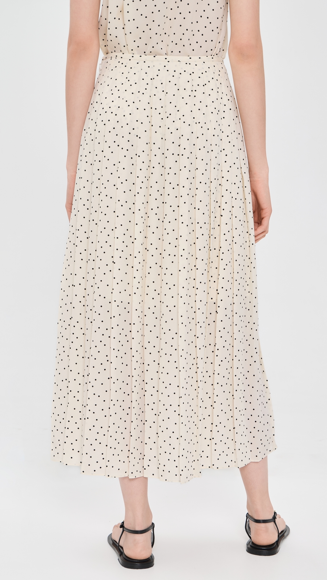 Pleated Wrap Skirt Ivory Multi/Chk