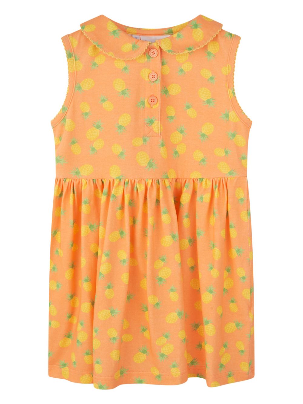 Pineapple-print sleeveless dress - Orange