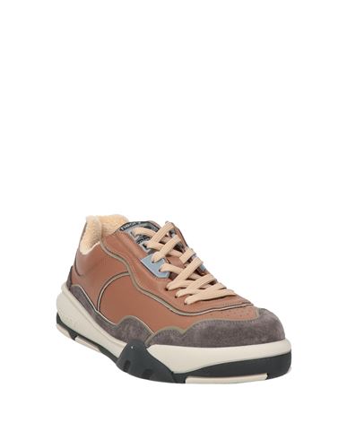 Man Sneakers Brown Size 8 Calfskin