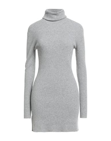 Woman Mini dress Grey Size 6 Virgin Wool, Silk, Cashmere