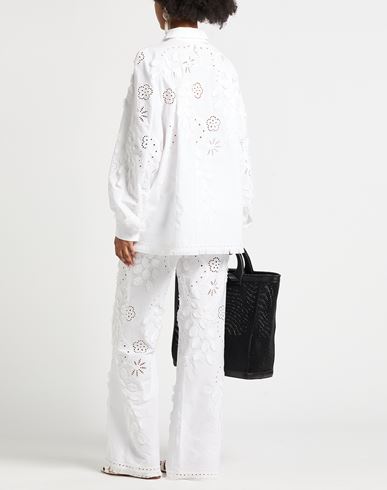 Woman Pants White Size 2 Polyester, Cotton