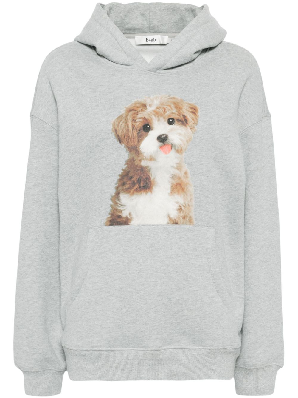 Puppy-print hoodie - Grey