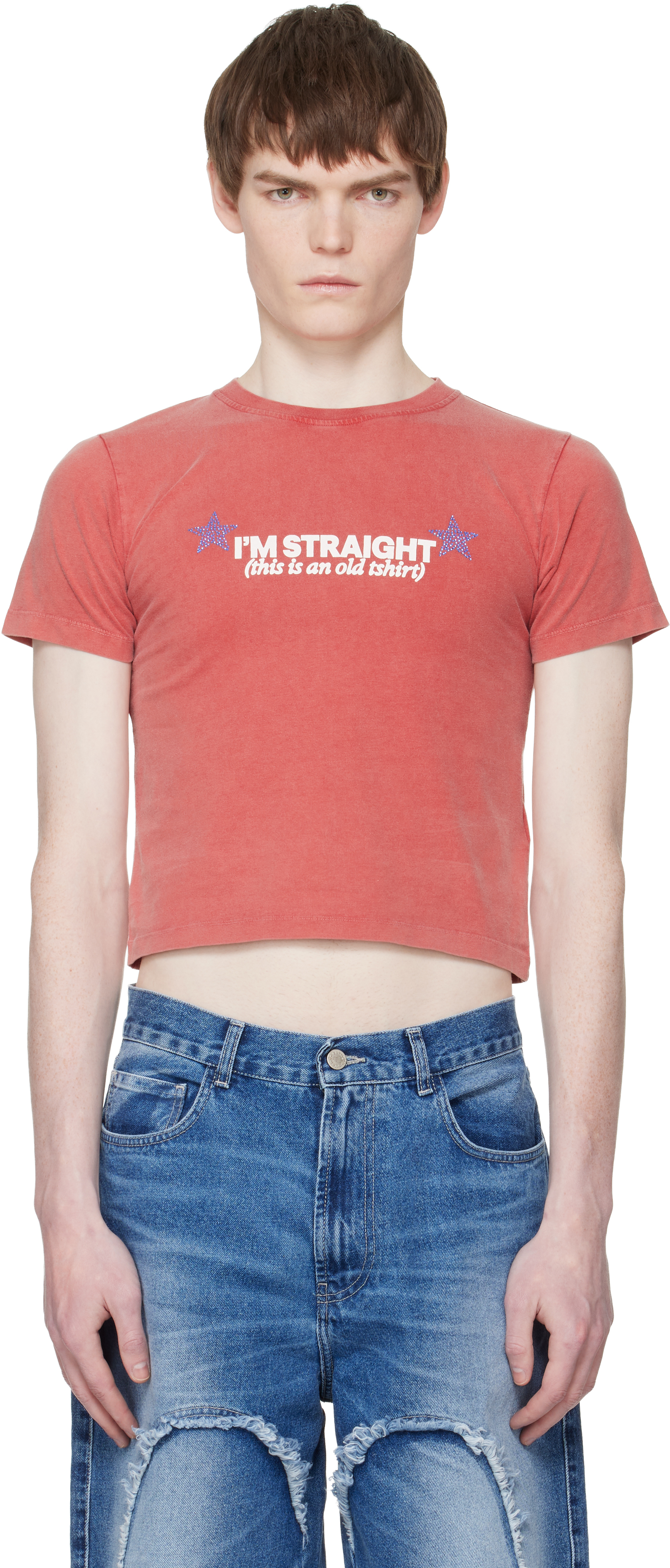 Red 'Straight Up Gay' T-shirt