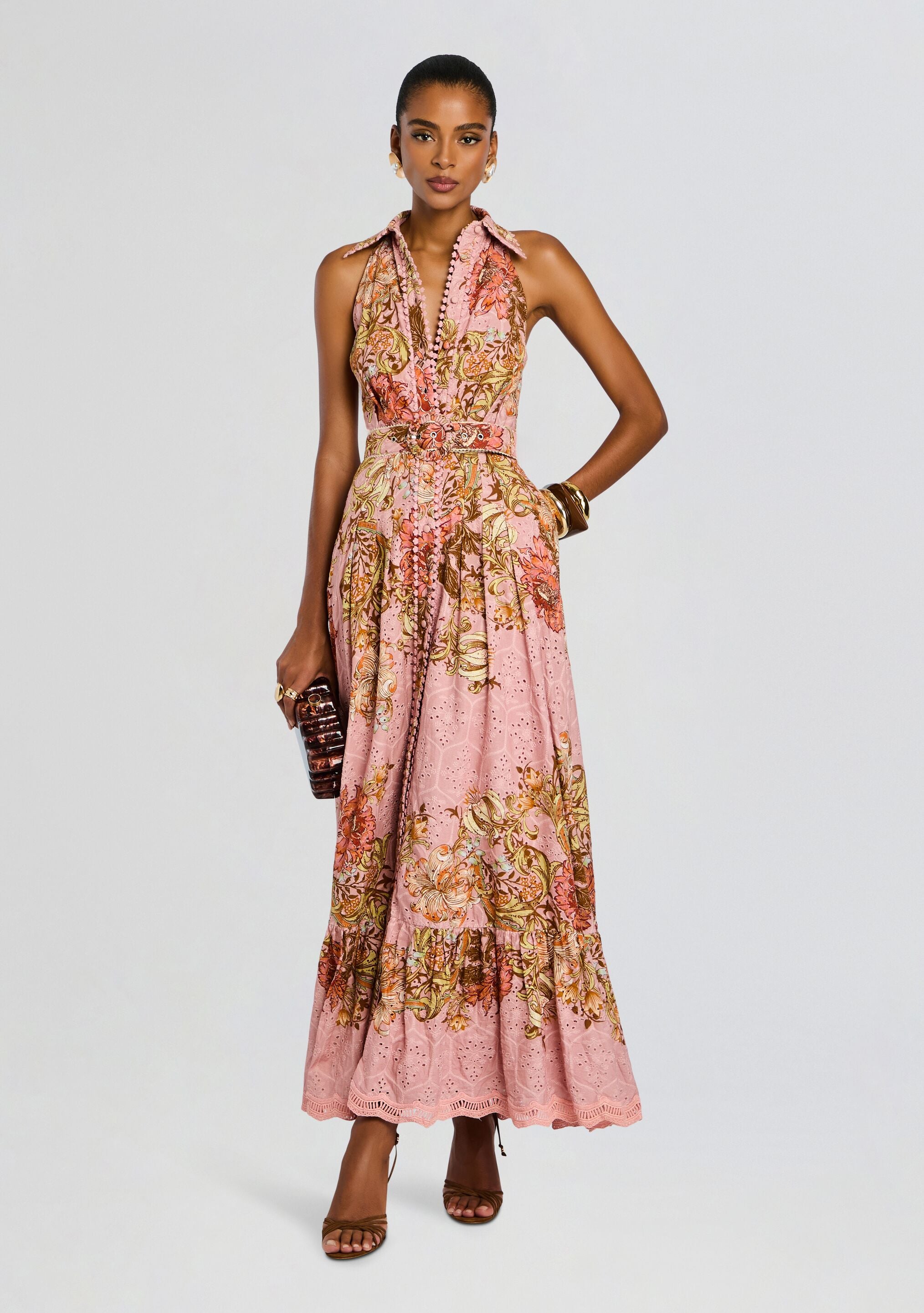 Long Shirt Dress With Buckle Belt
