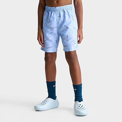 Big Kids Breaker Logo Confetti Swim Shorts in Psychic Blue