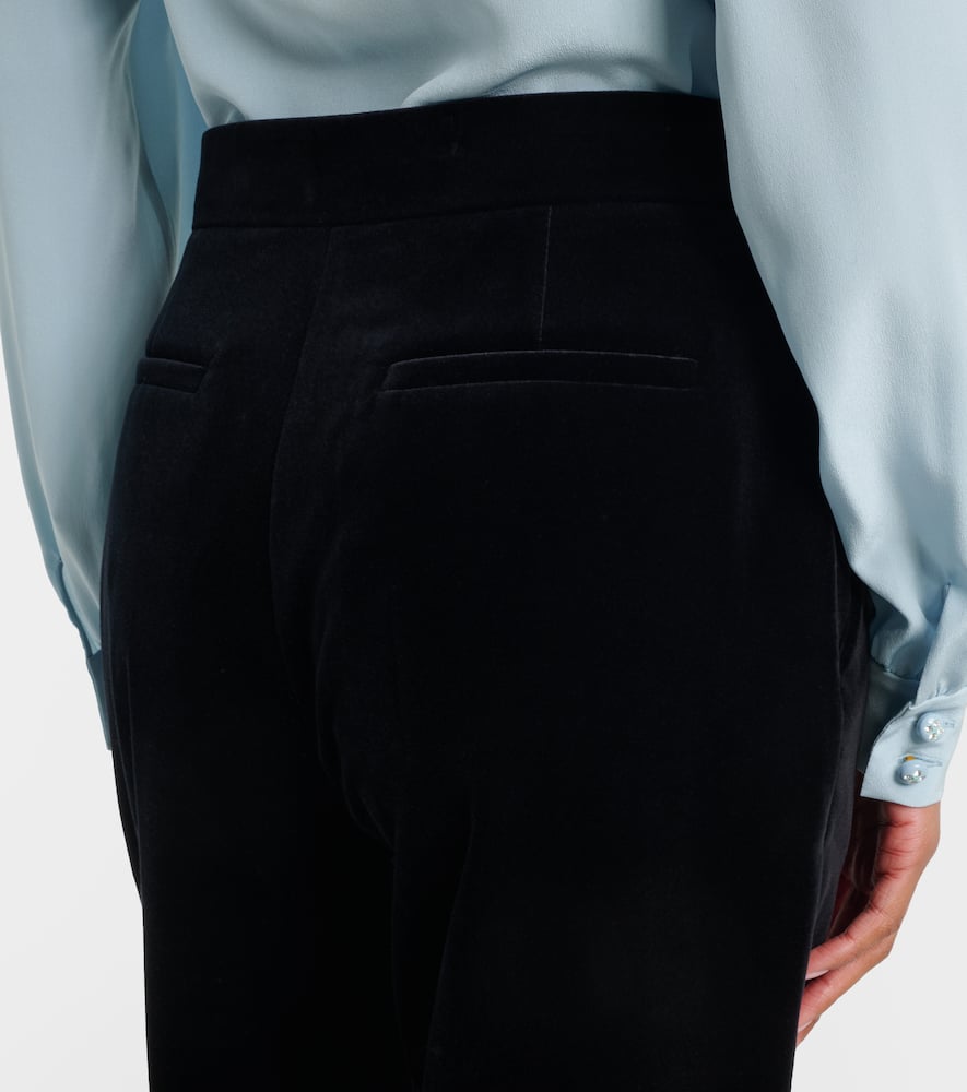 Cotton velvet wide-leg pants