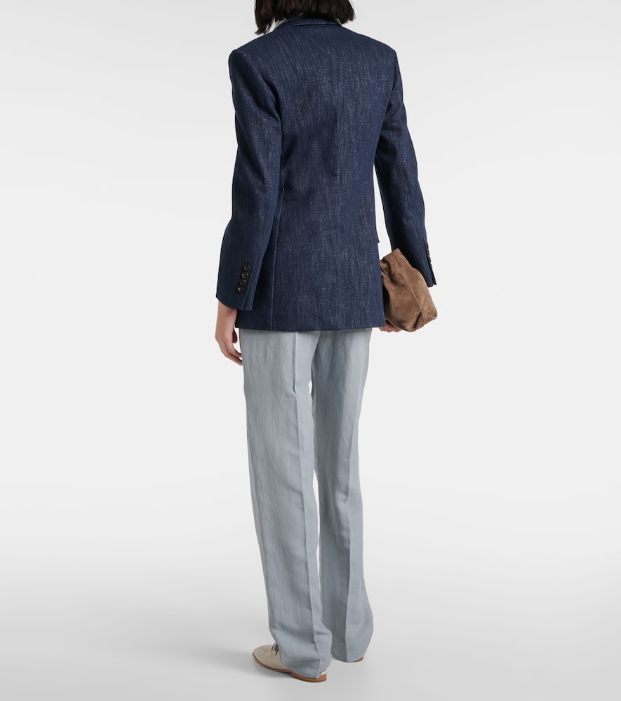 Metallic cotton-blend blazer