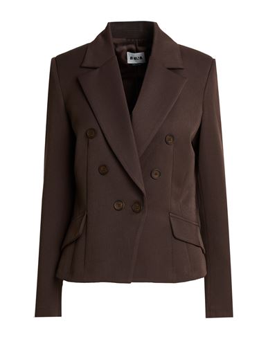 Woman Blazer Chocolate brown Size 8 Polyester, Viscose, Elastane