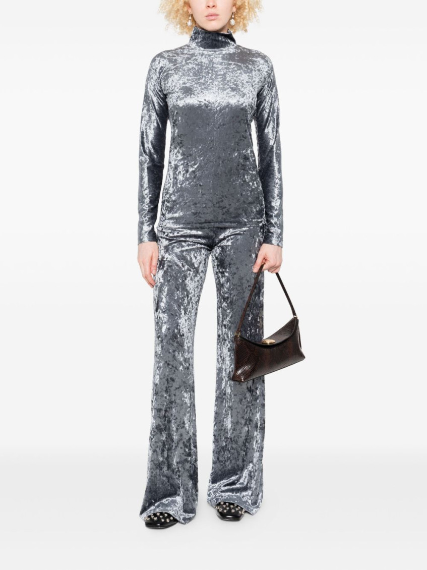 Velvet High-Waisted Trousers