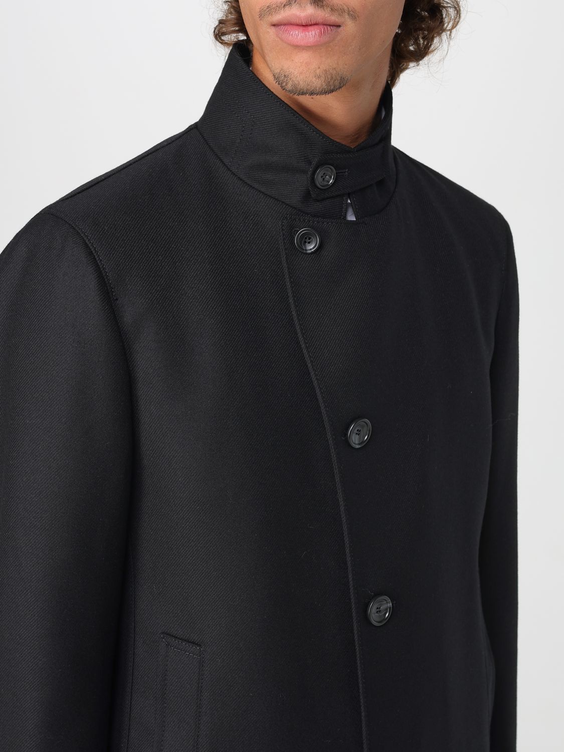 Peaked virgin-wool coat - Blue