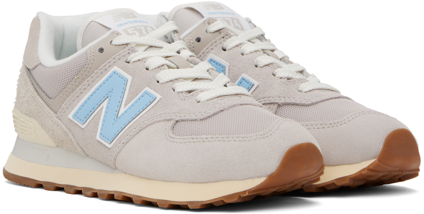 New Balance Gray & Blue 574 Sneakers