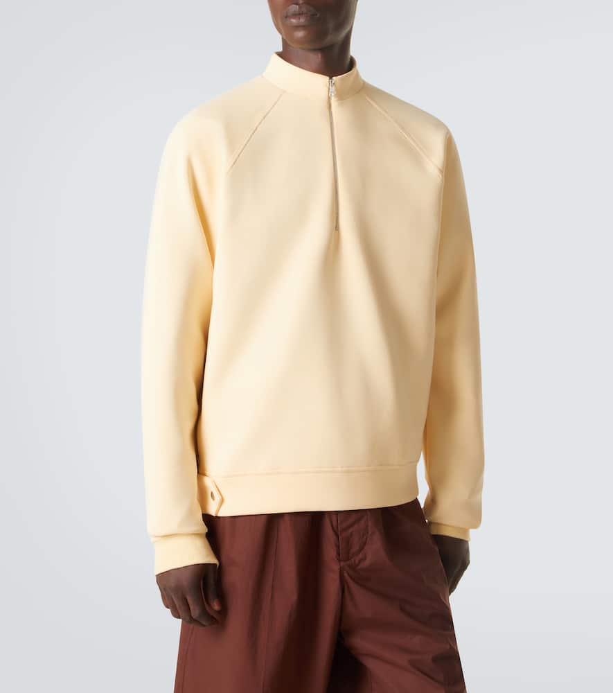 Cotton-blend half-zip sweatshirt