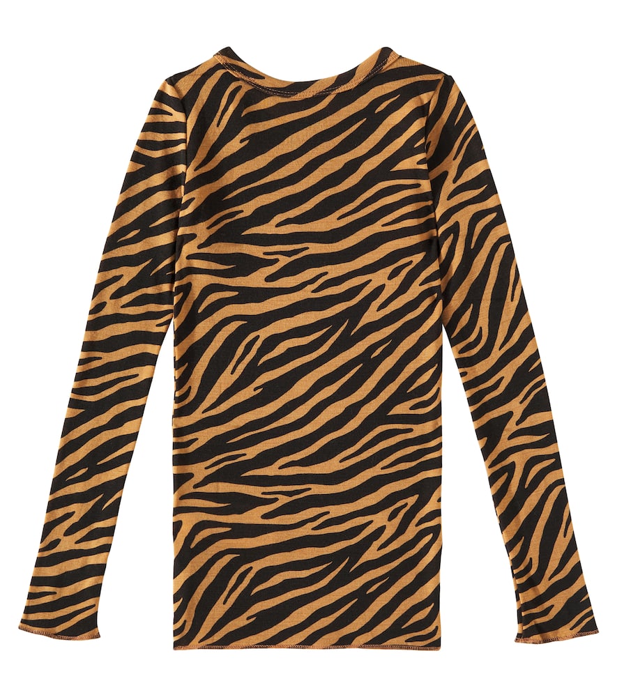 Rihanna zebra-print wool top