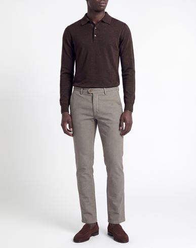 Man Pants Beige Size 34 Cotton, Elastane