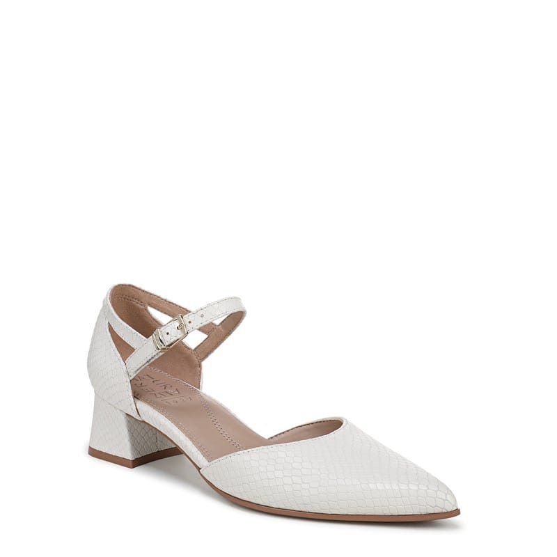 Women's Maddox Strappy Pump Shoes (White Snake Print Faux Leather)