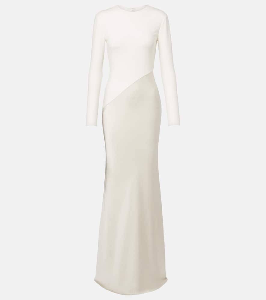 Satin and jersey gown
