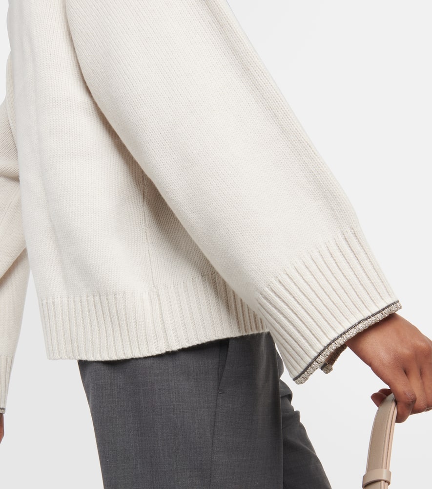 Wool, cashmere, and silk turtleneck sweater