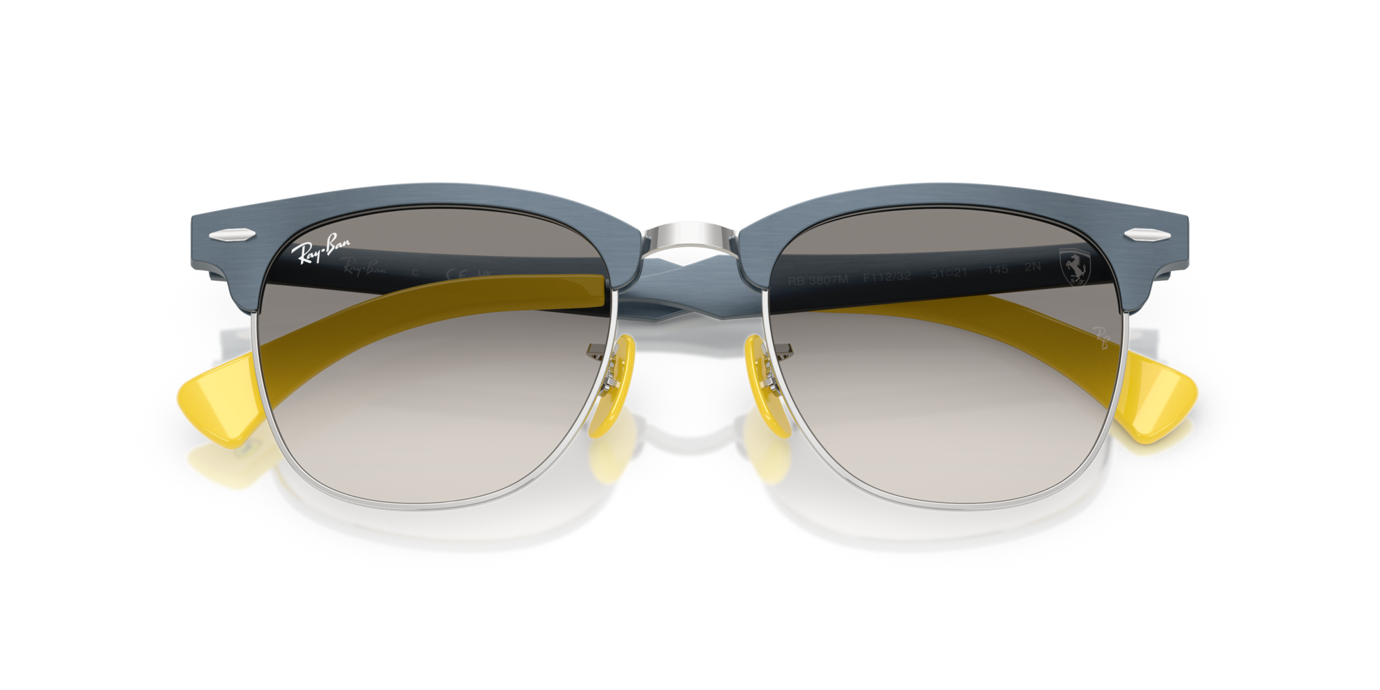 Ray - Ban Unisex Ray - Ban RB3807M F11232 Sunglasses Blue Grey Squared Normal Shaded
