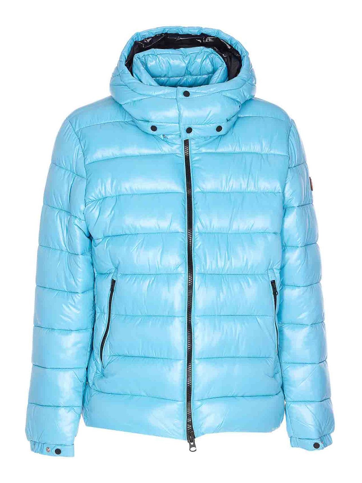 Bay Blue Down Jacket Frontal Zip Closure