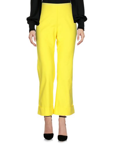 Woman Pants Yellow Size 6 Cotton, Elastane