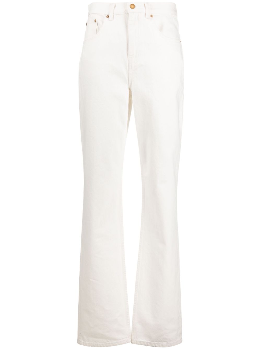 High-waist flared jeans - White