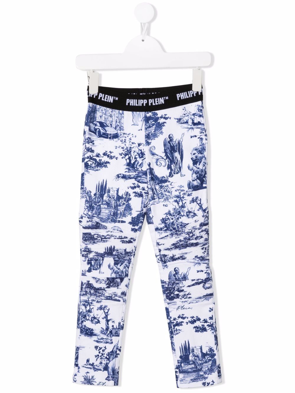 En PLEIN air-print stretch-cotton leggings - White