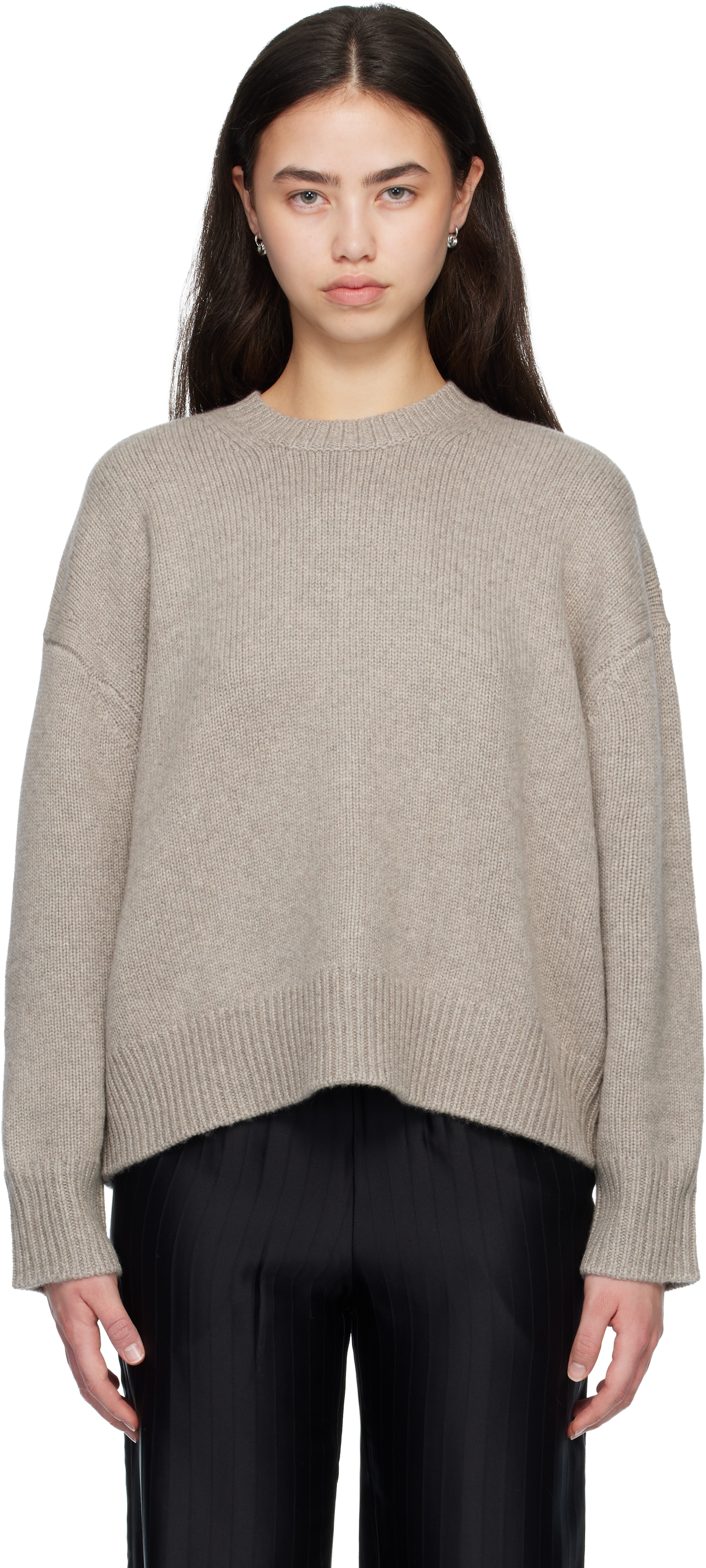 Taupe PIA Oversized Cashmere Sweater
