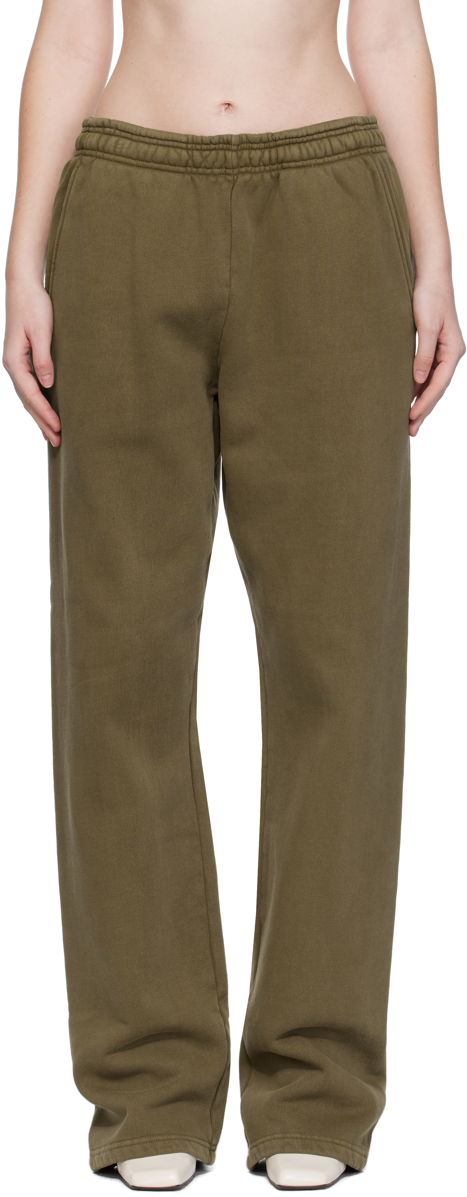 Green Straight-Leg Sweatpants
