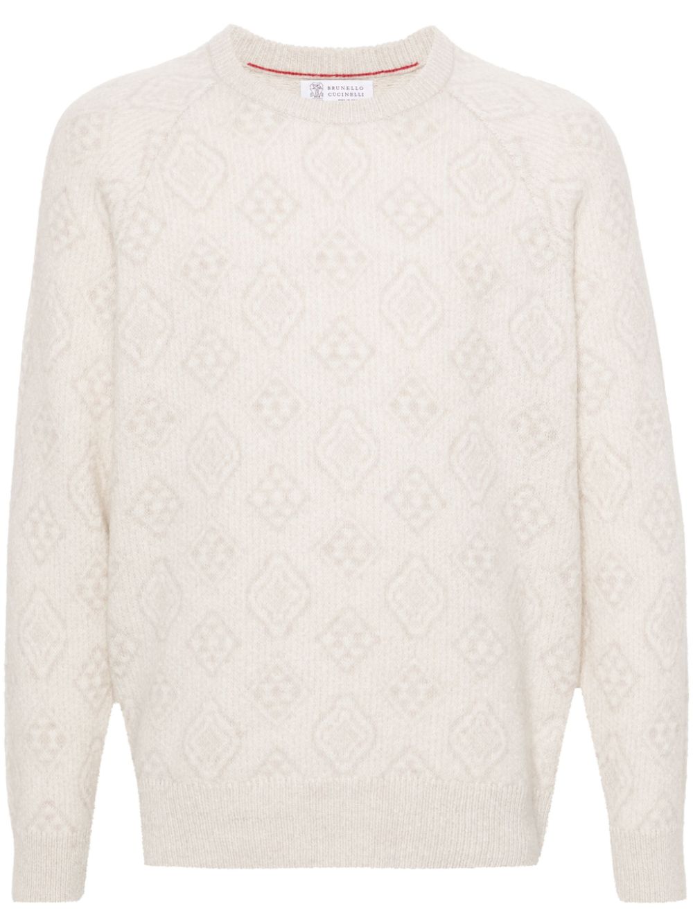 Geometric-jacquard sweater - Neutrals