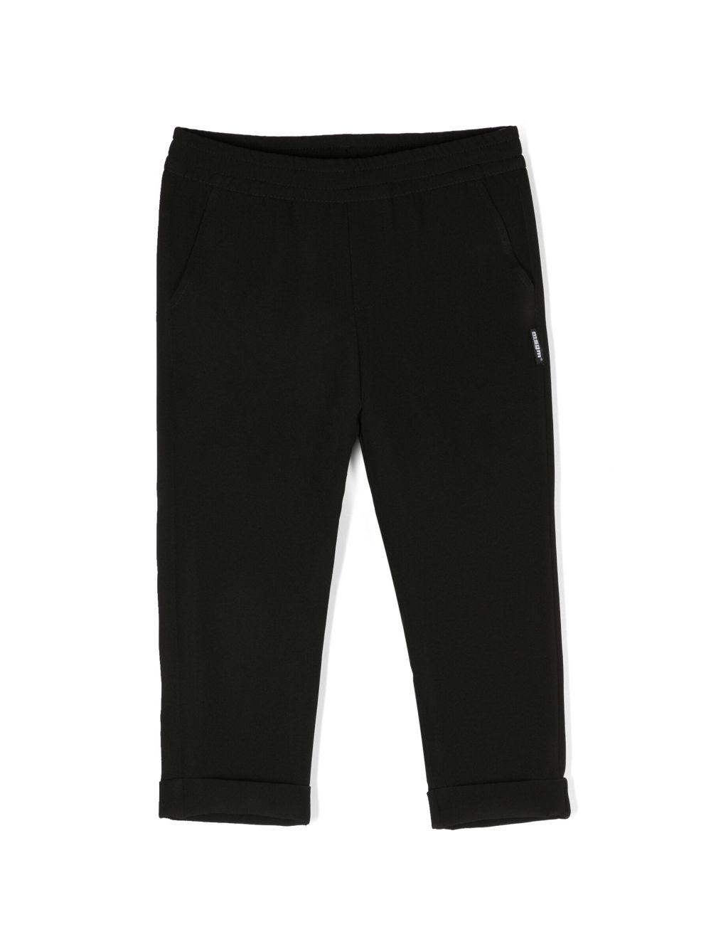Logo-patch straight-leg trousers - Black