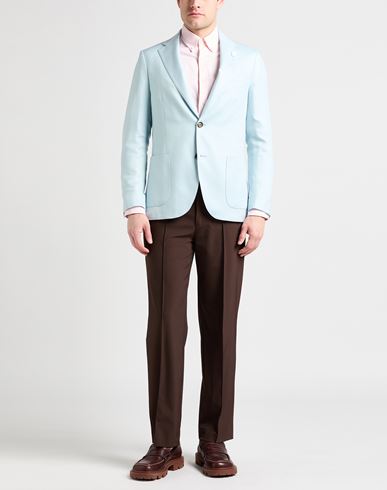 Man Blazer Light blue Size 40 Cashmere, Wool, Silk