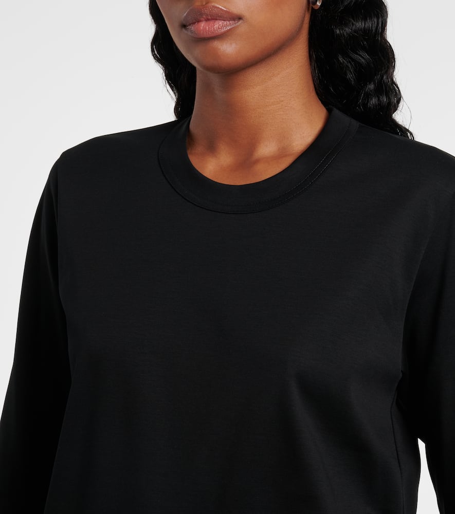Noir Kei Ninomiya Tulle-trimmed cotton jersey top